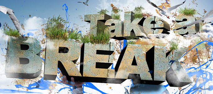 Design a Style 3D Text Effect in the Sky