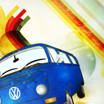 Dramatic Retro Poster for Mini Vehicle in Photoshop