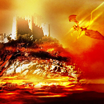 Super Legend Scene Castle and Flying Dragon in Photoshop