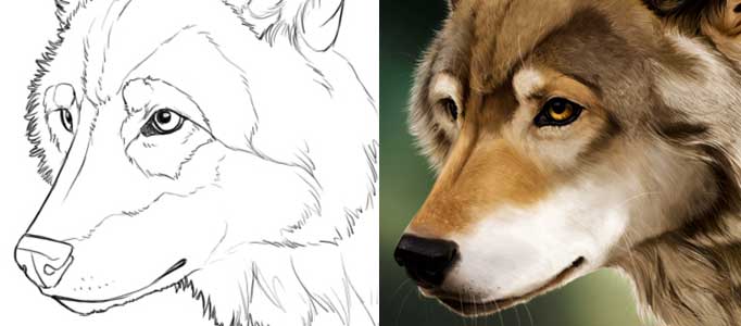 Realistically Painting for an Animal Artwork L