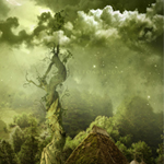 Create a Dramatic Night Scenery in Green