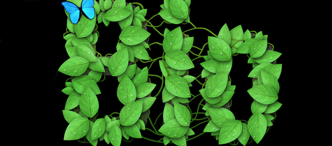 Fantastic Text Effect Using Tree Leaf L