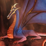 Painting a Dramatic Dragon Sitting on the Rock