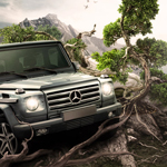 Create a Fantastic Scene Car Trapped by Tree