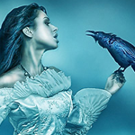 Photo Manipulation a Pretty Lady Holding a Bird