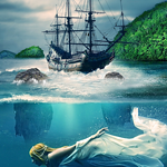 Photo Manipulation Lady Swimming in the Sea