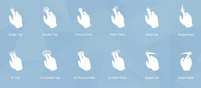 Free Gesture Icons for Multi Touch Devices L