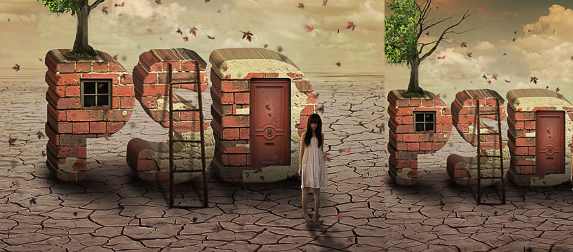 Creation of Brick Effect for Text L