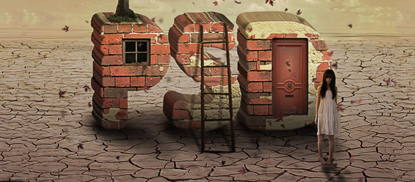 Creation of Brick Effect for Text L