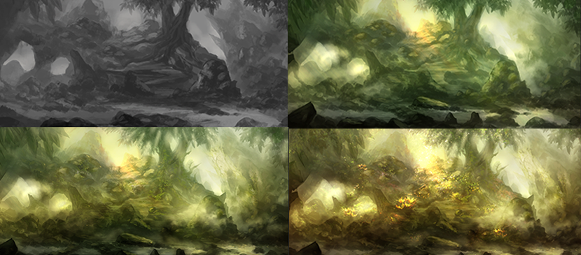Concept for Painting a Beautiful Forest L