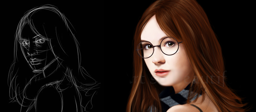 Steps for a Beautiful Lady Portrait Creation L