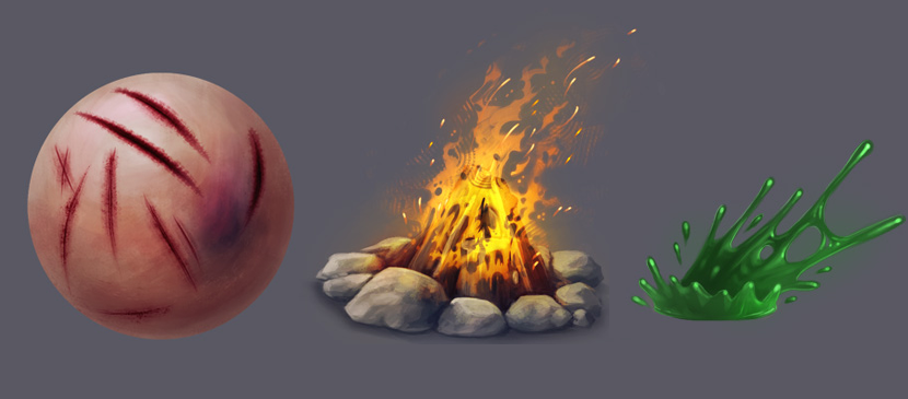 Create Realistic Objects for Fire Splashing Liquid and Wounds L