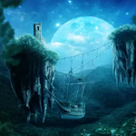 Create a Fantastic Floating Islands in Night Scene