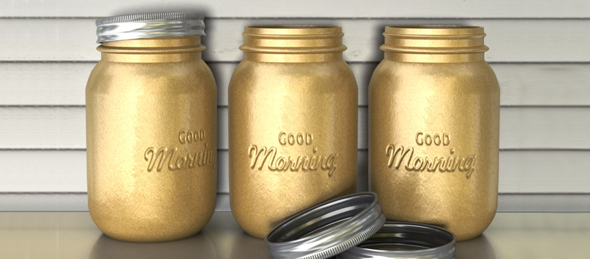 Making a D Text Printed on the Jar L