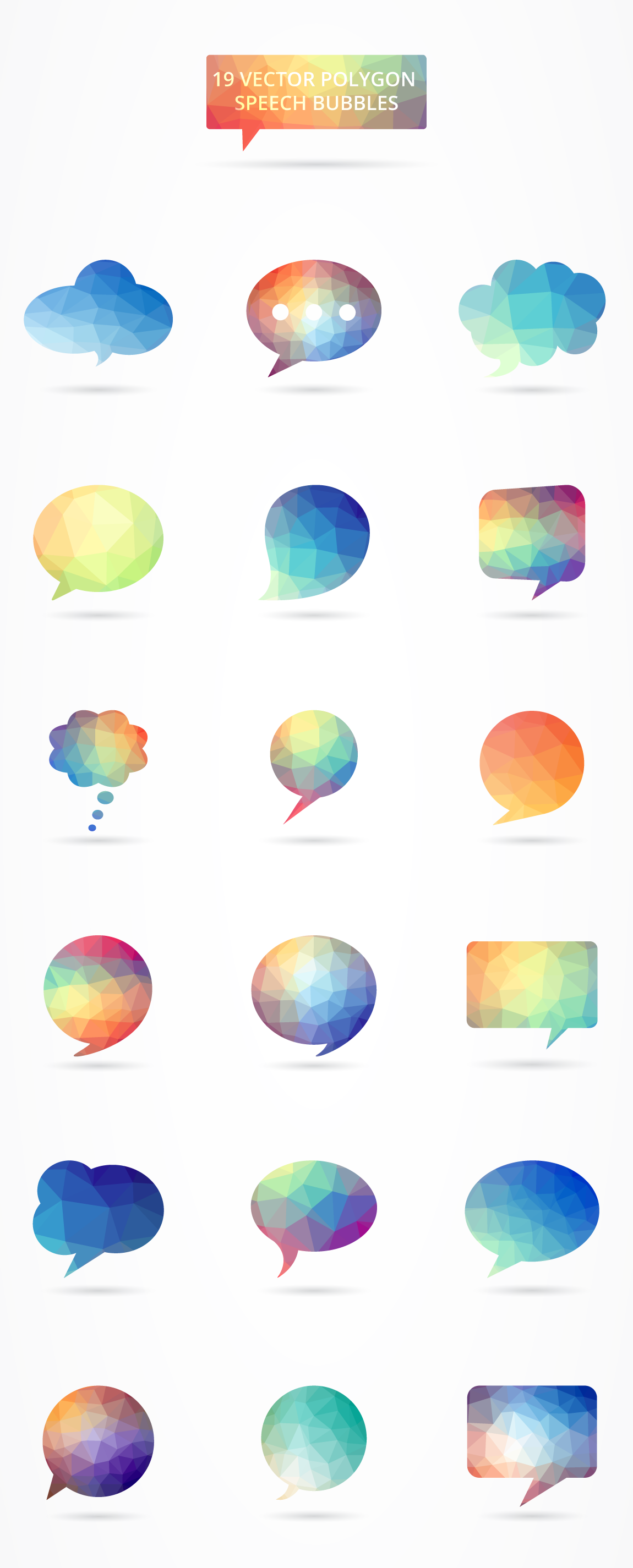 polygonal speech bubble set
