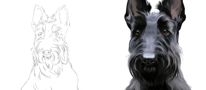 Painting a Cute Dog in Photoshop L