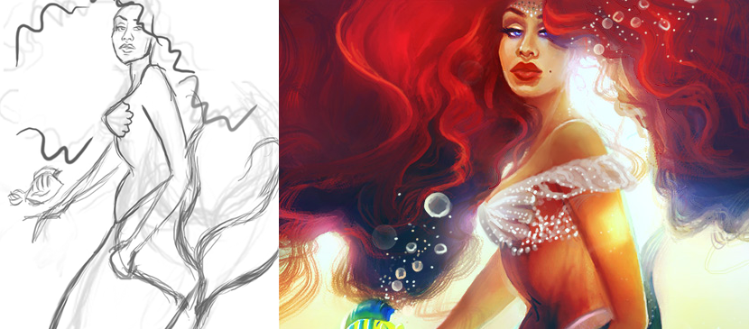 Painting a Cartoon Mermaid Simply L