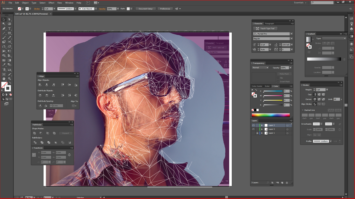 Low poly Self Portrait Photoshop Tutorial