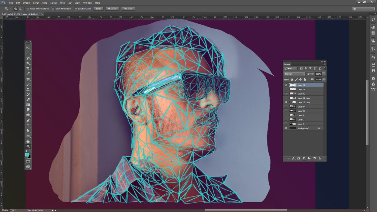 Low poly Self Portrait Photoshop Tutorial