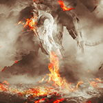 Scene Tutorial in Photoshop Fiery Dragon Ravaging Mountain Village icon