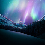 Create a Vivid Winter Aurora Landscape icon